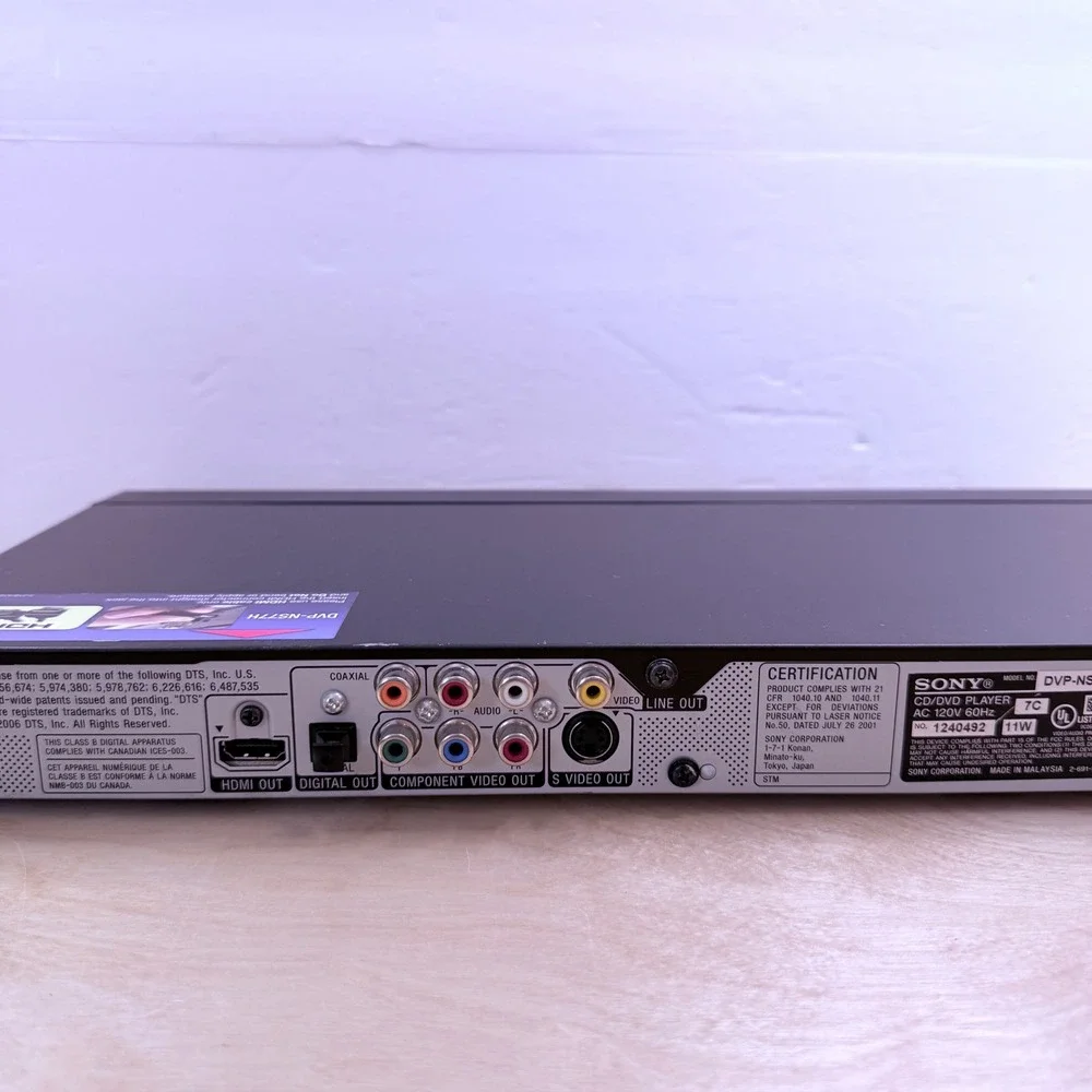 Sony DVP-NS77H 1080p Upscaling HDMI CD DVD Player Black with Remote RMT-D197A